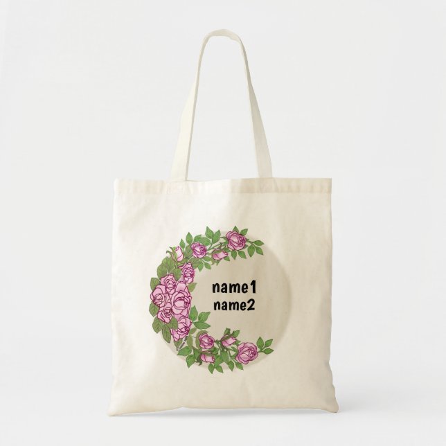 Bolsa Tote Guirlanda de rosas  (Frente)