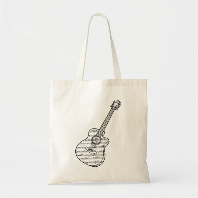 Bolsa Tote Guitar and Music Notes (Frente)