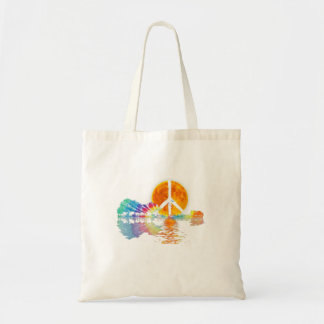 Bolsa Tote Guitar-lago Shadow Peace Love Guitar Hippie
