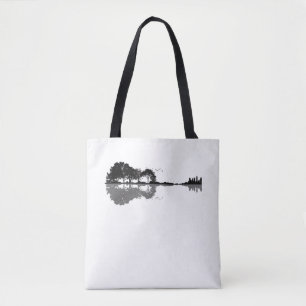 Bolsa Tote Guitar Lake Shadow Love Guitar Gift Music Lovers