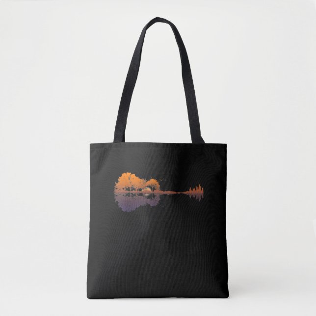 Bolsa Tote Guitar Lake Shadow Love Guitar Gift Music Lovers (Frente)
