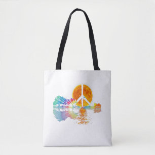 Bolsa Tote Guitar Lake Shadow Peace Love Guitar Hippie