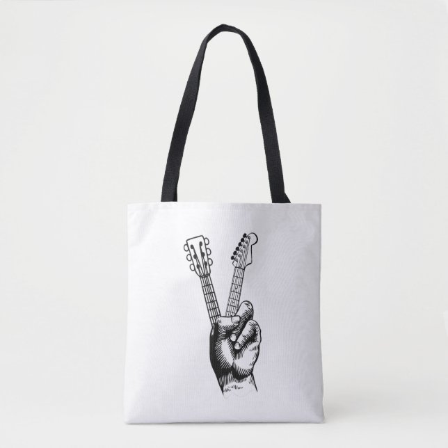 Bolsa Tote Guitar Lover | Diga Hi Guitar Gift (Frente)