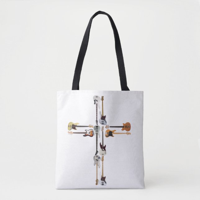 Bolsa Tote Guitar Lover | Presente da Cruz de Violão (Frente)