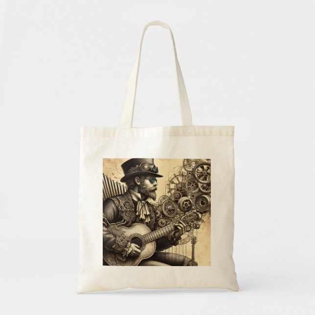 Bolsa Tote Guitarista Steampunk (Frente)