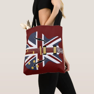 Bolsa Tote Guitarra de Union Jack do pop do Británico