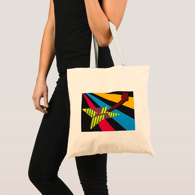 Bolsa Tote Guitarra Vibrante com Listras Geométricas (Criador carregado)