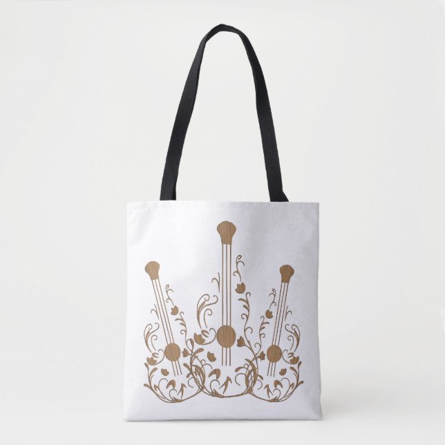 Bolsa Tote Guitarras de madeira esculpida (Frente)