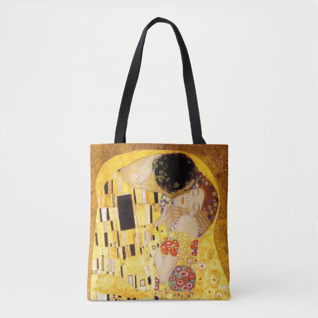 Bolsa Tote Gustav Klimt A Pintura Clássica Beija (Frente)