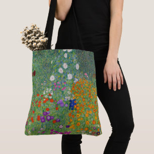 Bolsa Tote Gustav Klimt Flower Garden Vintage Art Nouveau