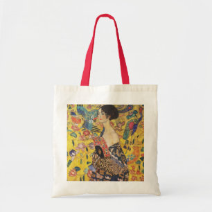Bolsa Tote Gustav Klimt Lady Com Pintura De Fan Art Nouveau