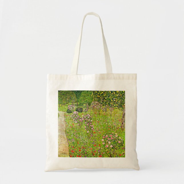 Bolsa Tote Gustav Klimt Orchard com Rosas (Frente)