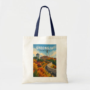 Bolsa Tote Gyeongju Coreia do Sul Ilustração Viagem Arte