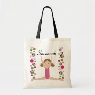 Bolsa Tote Gymnast pequeno no rosa e no verde
