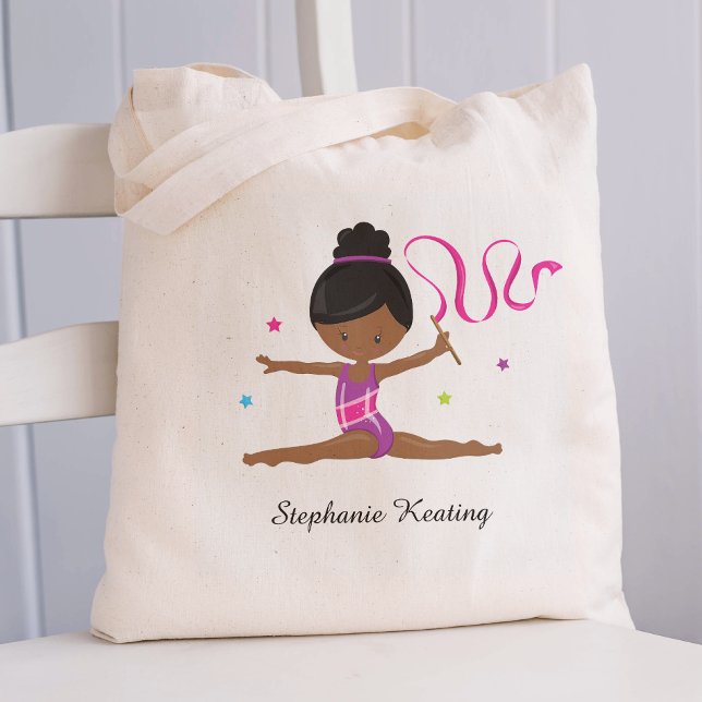 Bolsa Tote Gymnast Preto Personalizado (Criador carregado)