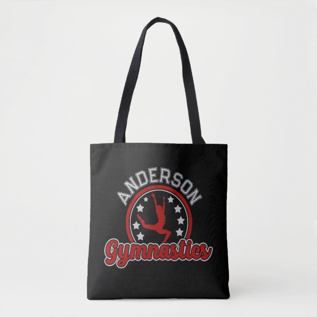 Bolsa Tote Gymnastics ADD NAME Gymnast Vault Floor Athlett (Frente)