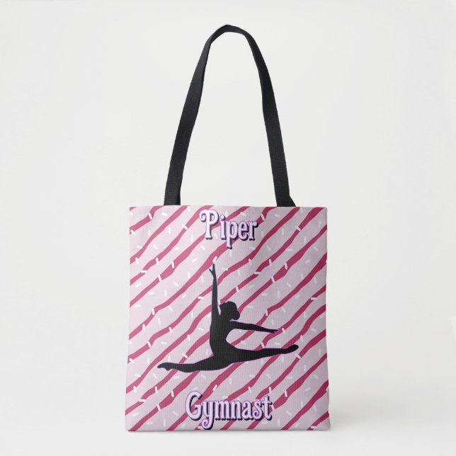 Bolsa Tote Gymnastics White Peppermint Candy Sprinkle Rosa (Frente)