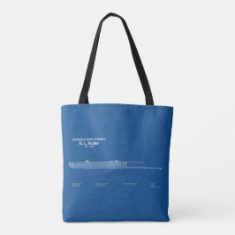 Bolsa Tote H. L. Hunley - Ship Blueprint Plan ABD
