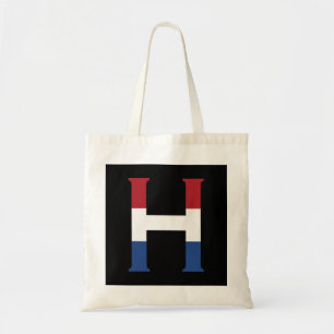 Bolsa Tote H Monograma sobreposto no Sinalizador NLD em bk bt