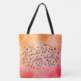 Bolsa Tote Habanera l'amour est un oiseau rebelle aquarela