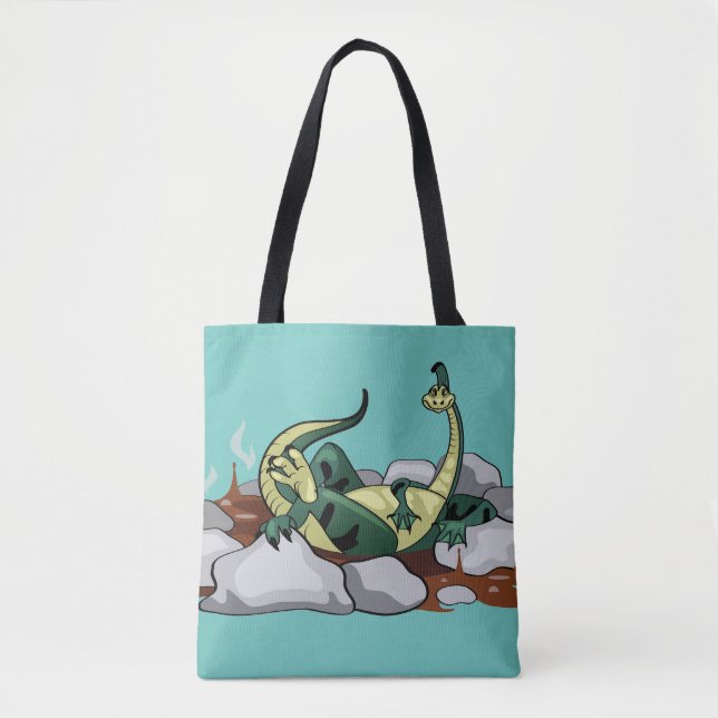 Bolsa Tote Hadrosaurus Relaxando Em Uma Jacuzzi. (Frente)