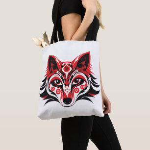 Bolsa Tote Haida Tlingit Cabeça Nativa Totem Wolf