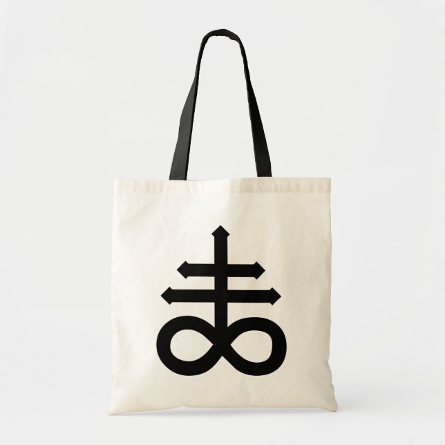 Bolsa Tote Hail Satanás bag - cross 666 Bag anticristo morto (Frente)