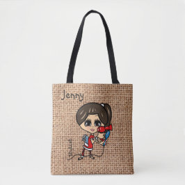 Bolsa Tote Hairdresser Personalizado Bag Caricatura castanha