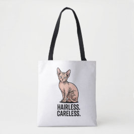 Bolsa Tote Hairless Careless Sphynx Cat Attitude Art