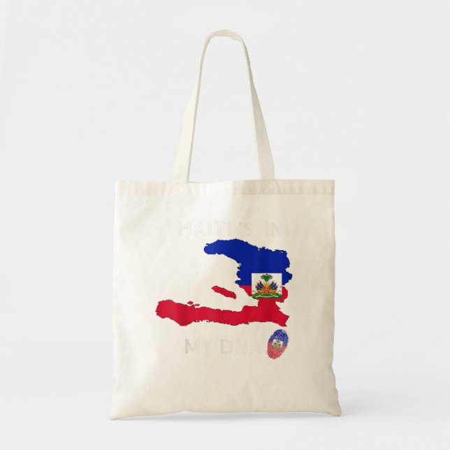 Bolsa Tote Haiti está no meu DNA Dia de Bandeira Haitiano Org (Frente)