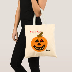 Bolsa Tote Hallloween Orange Jack-o-Lantern