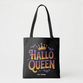 Bolsa Tote Halloqueen Bat Women Fumam Crown Seu Spooky
