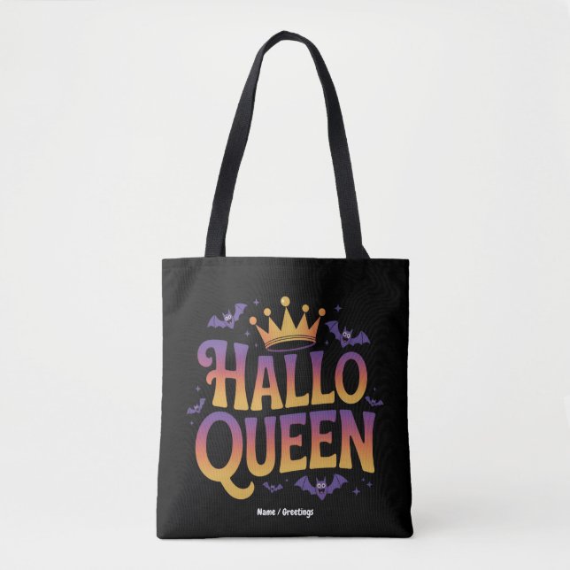 Bolsa Tote Halloqueen Bat Women Fumam Crown Seu Spooky (Frente)