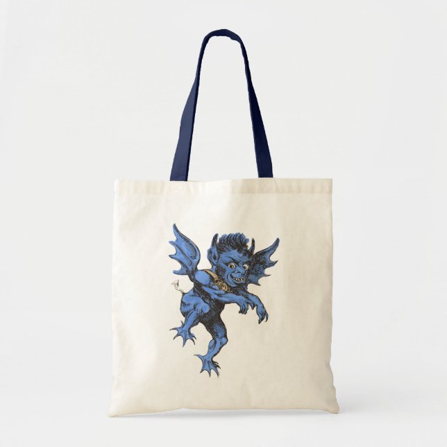 Bolsa Tote Halloween Antigo, Gárgula Demônio Maligno Assustad (Frente)