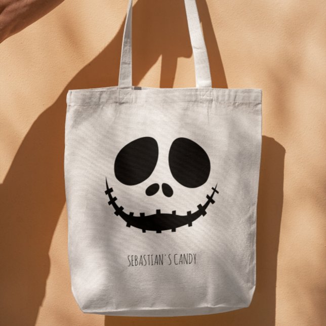 Bolsa Tote Halloween Assustador Face Simples Moderno (Halloween scary face tote bag)