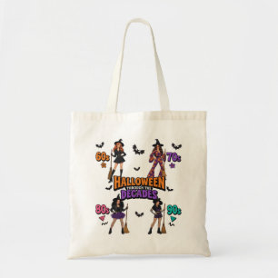 Bolsa Tote Halloween Através das Décadas Bruxas Retro
