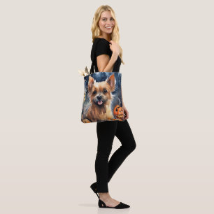 Bolsa Tote Halloween Australian Terrier Com Abóboras Assustad