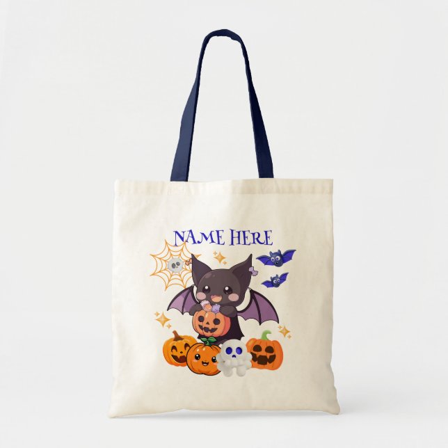 Bolsa Tote Halloween Bat Candy Tote Bag v2 (Frente)
