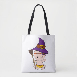 Bolsa Tote Halloween Bebê Bruxa Engraçada Presente Grávida Mu