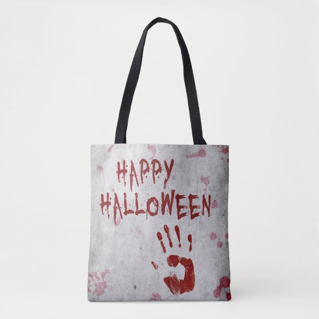 Bolsa Tote Halloween Bloody Handprint (Frente)