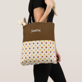 Bolsa Tote Halloween Candy Corn Chocolate Vanilla Nome