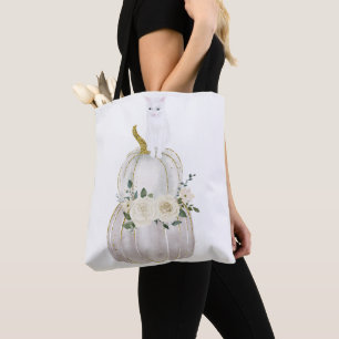 Bolsa Tote Halloween Cat e Pumpkin