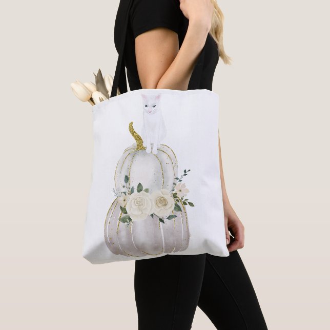 Bolsa Tote Halloween Cat e Pumpkin (Close Up)