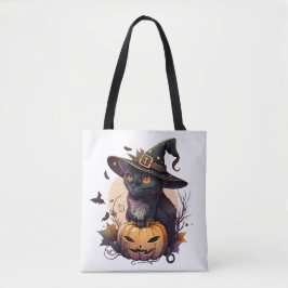 Bolsa Tote Halloween Cat & Pumpkin