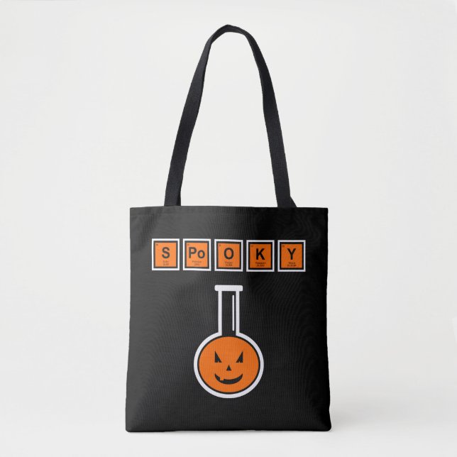 Bolsa Tote Halloween Chemistry Spooky Pumpkin (Frente)