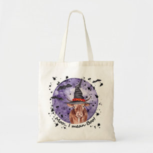 Bolsa Tote Halloween Cow Moo Eu Quero Dizer Boo Engraçado