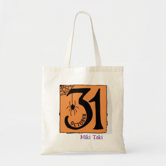 Bolsa Tote Halloween Custom Whimsical Engraçado Moderno (Frente)