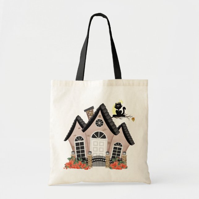 Bolsa Tote Halloween da Casa Assombrada (Frente)