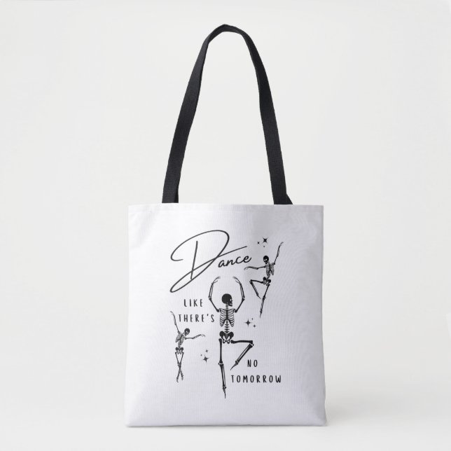 Bolsa Tote Halloween Dancing Skeletons Engraçado (Frente)