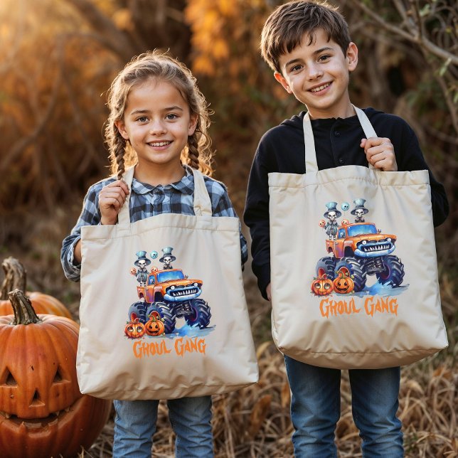 Bolsa Tote Halloween de gangue do monstro moderno personaliza (Criador carregado)